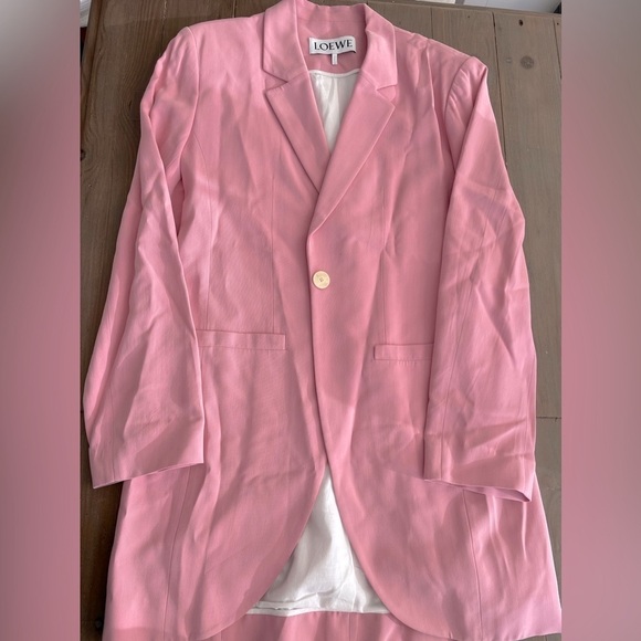 Loewe SINGLE-BREASTED BLAZER COAT IN PINK - Picture 3 of 9